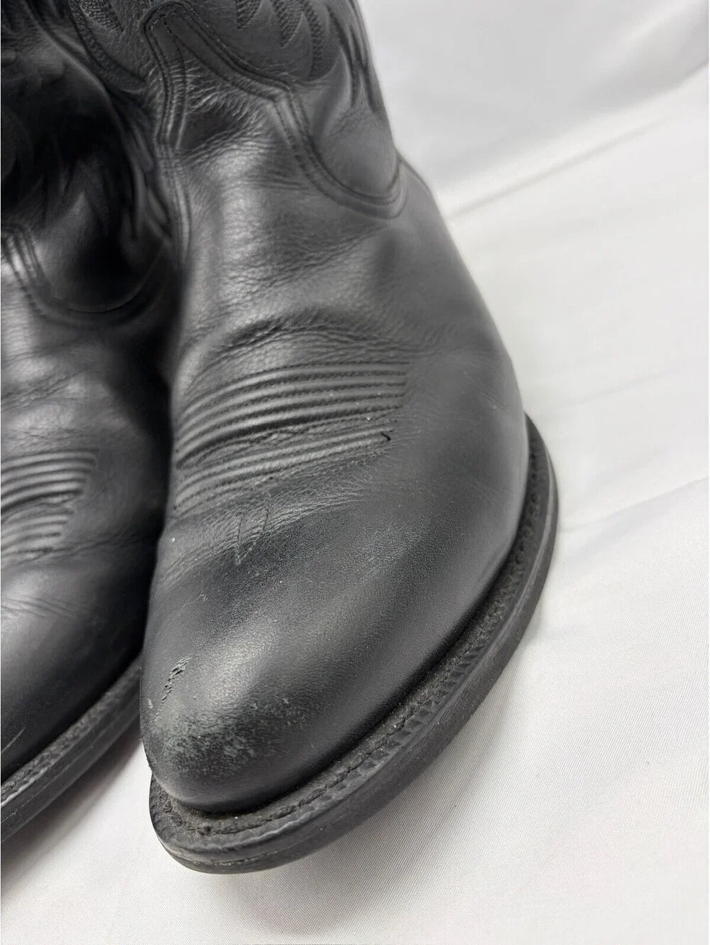 Ariat Heritage R Toe Black Leather Cowboy Boots Men’s 12 D 10002218